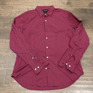 Bonobos Red with Blue Check L/S Slim Shirt, Large